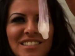 Taryn drink cum from a condom