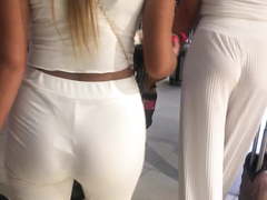 White Pants Visible Thong Line (VTL)